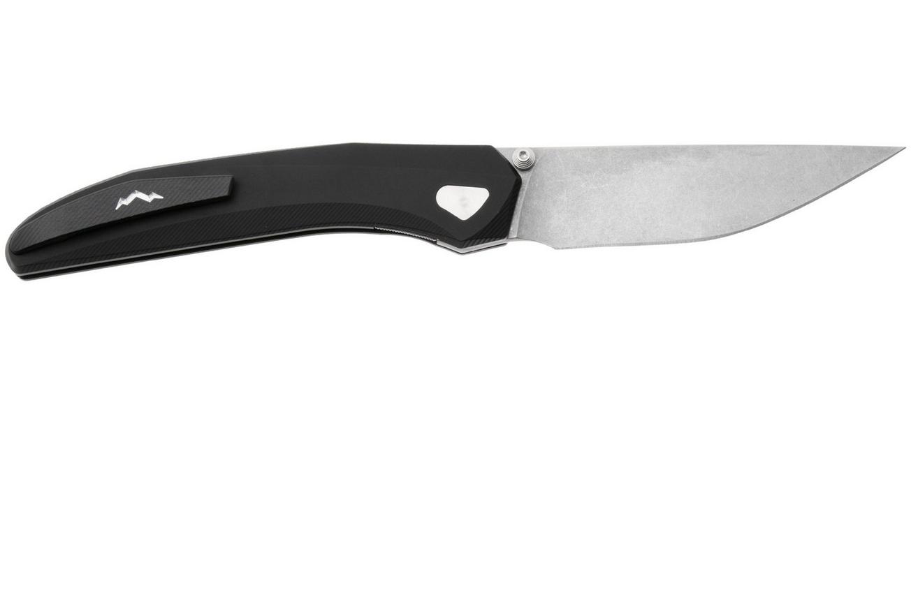 MKM Detonario DT-ABK Stonewashed Böhler M390, Black Aluminium, zakmes, TNT Knives design