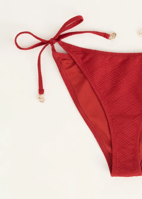 Bikini broek met schelpen rood (ROO.RS)