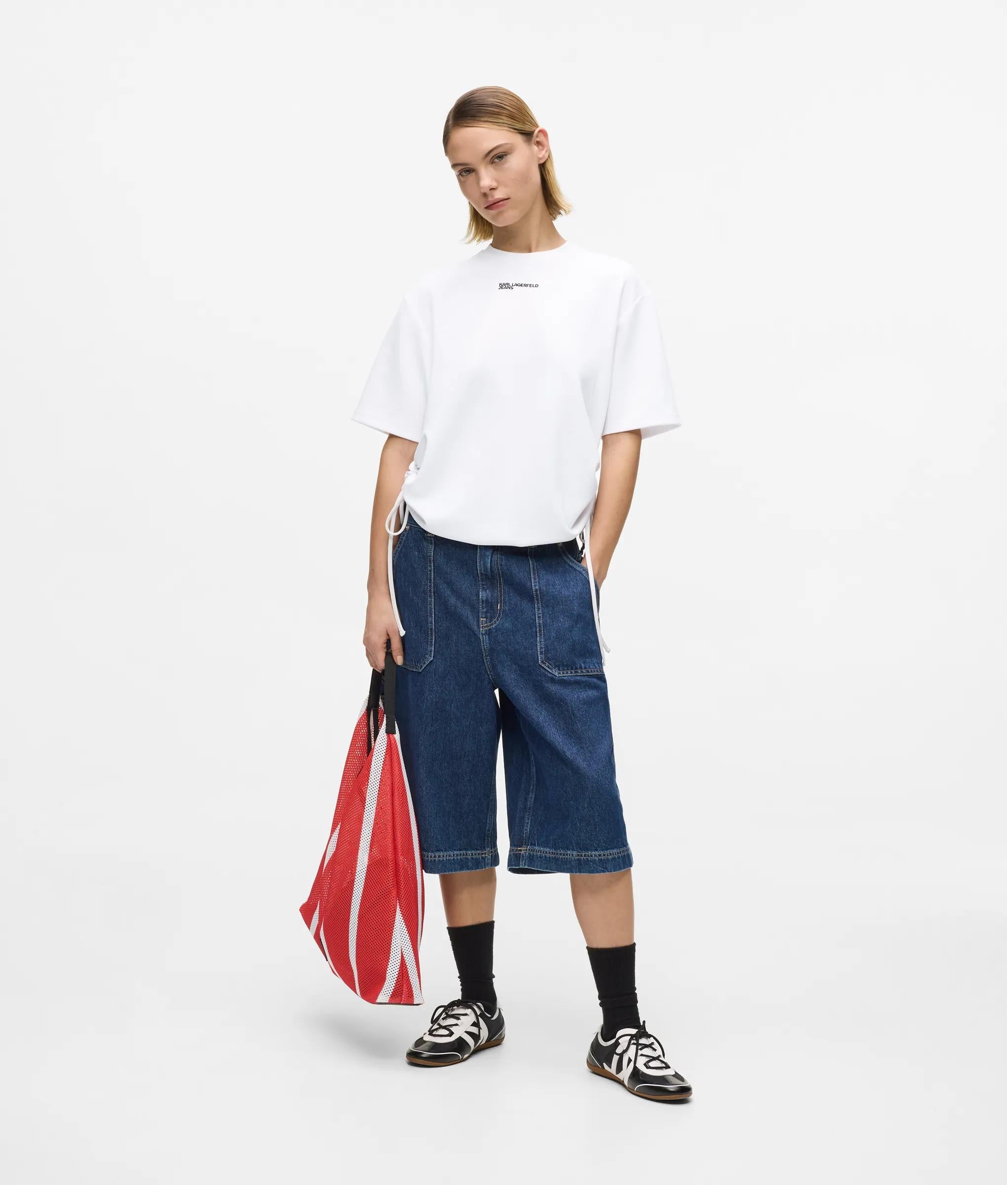 Stropdas detail met ruches t-shirt