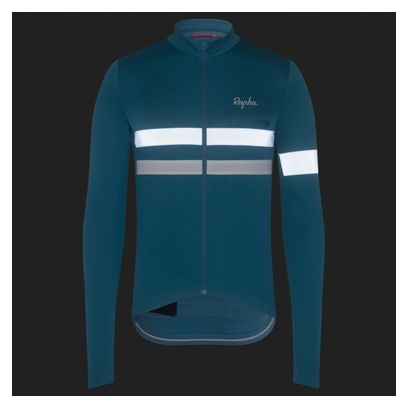 Maillot Manches Longues Rapha Brevet Bleu/Gris