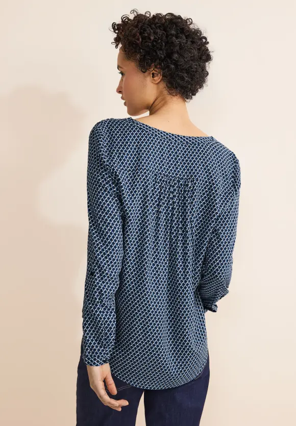 Viskose Printbluse - light spring blue