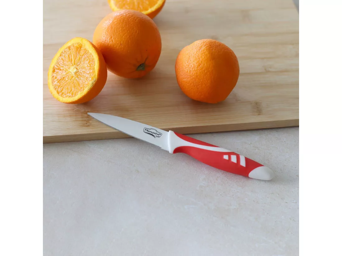 Menastyl - Lot De 3 Couteaux + Eplucheur En Inox Revetement Ceramique
