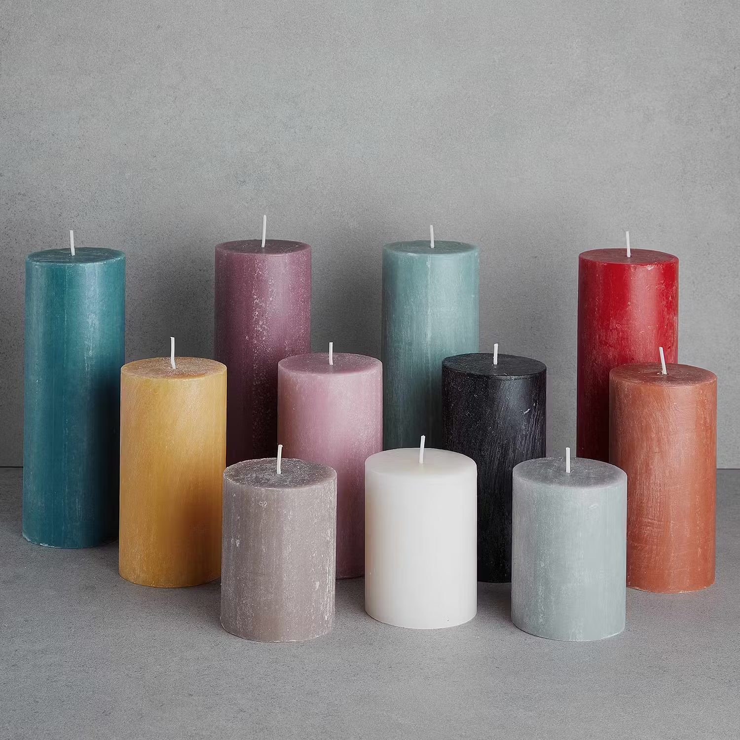 RUSTIC Stumpenkerze 6er-Set