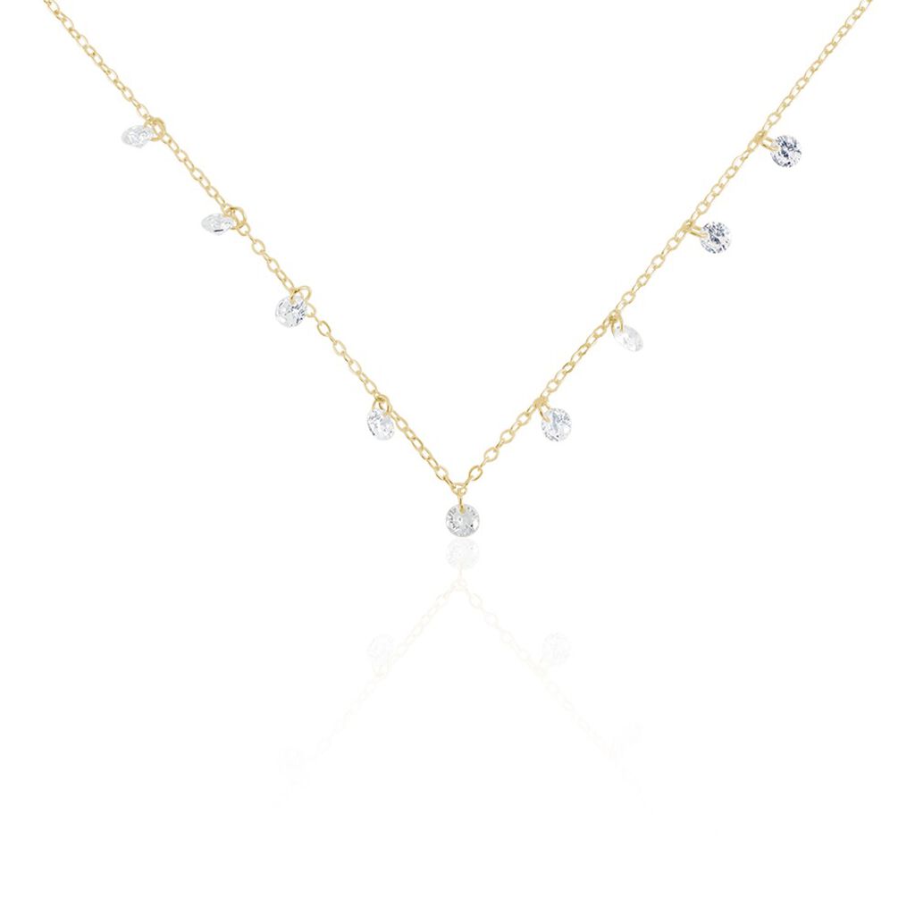 Collier Plaqué Or Oxydes De Zirconium