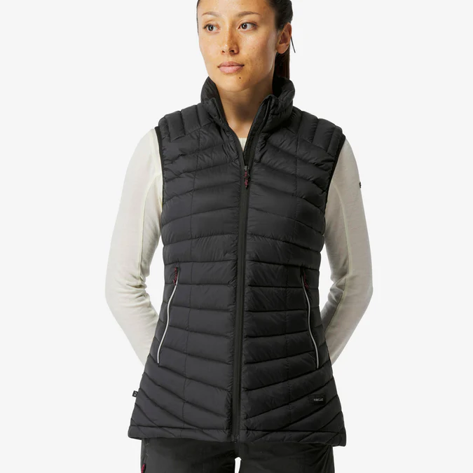 Colete acolchoado de plumas Forclaz MT100 feminino da Decathlon