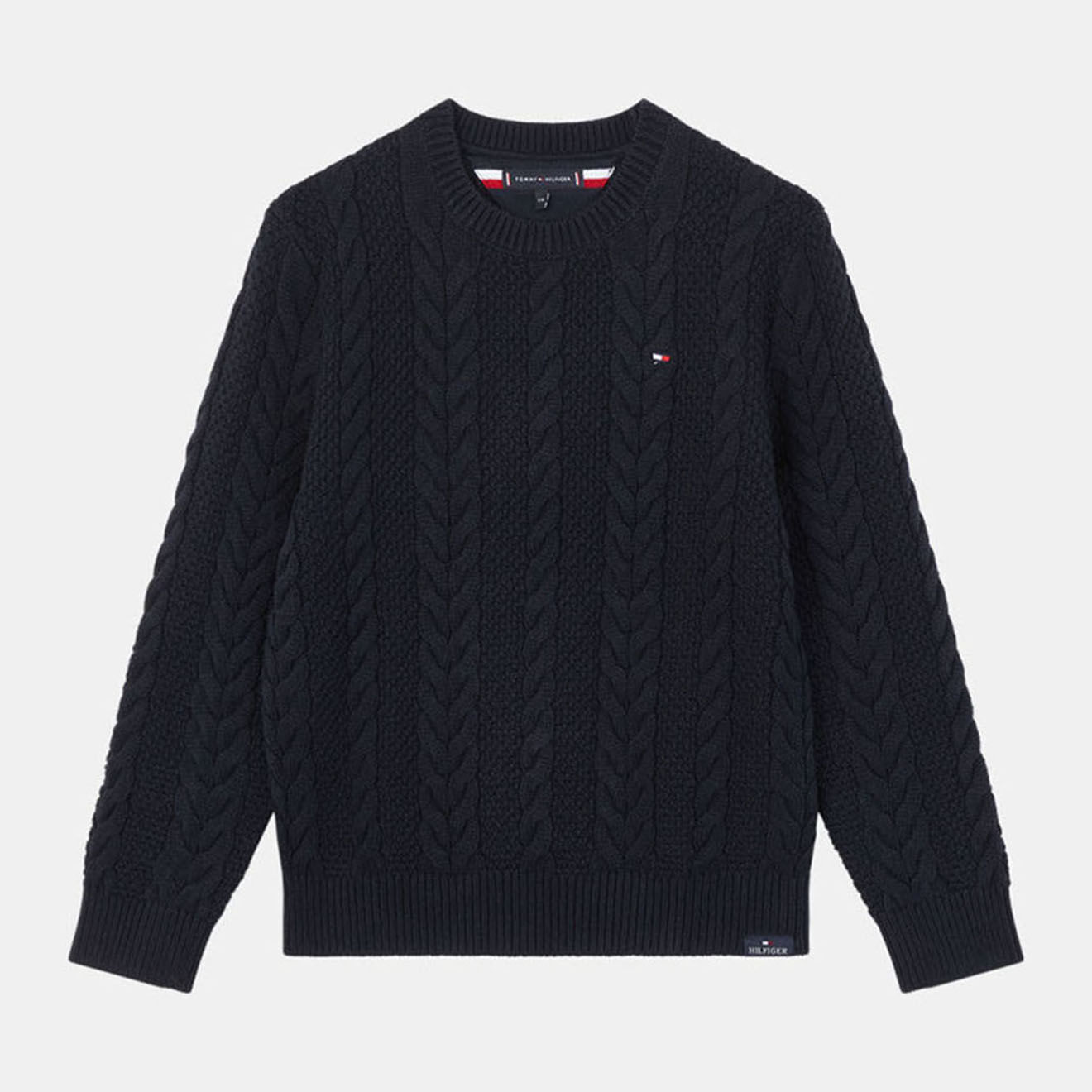 Tommy Hilfiger Pull torsadé bleu marine