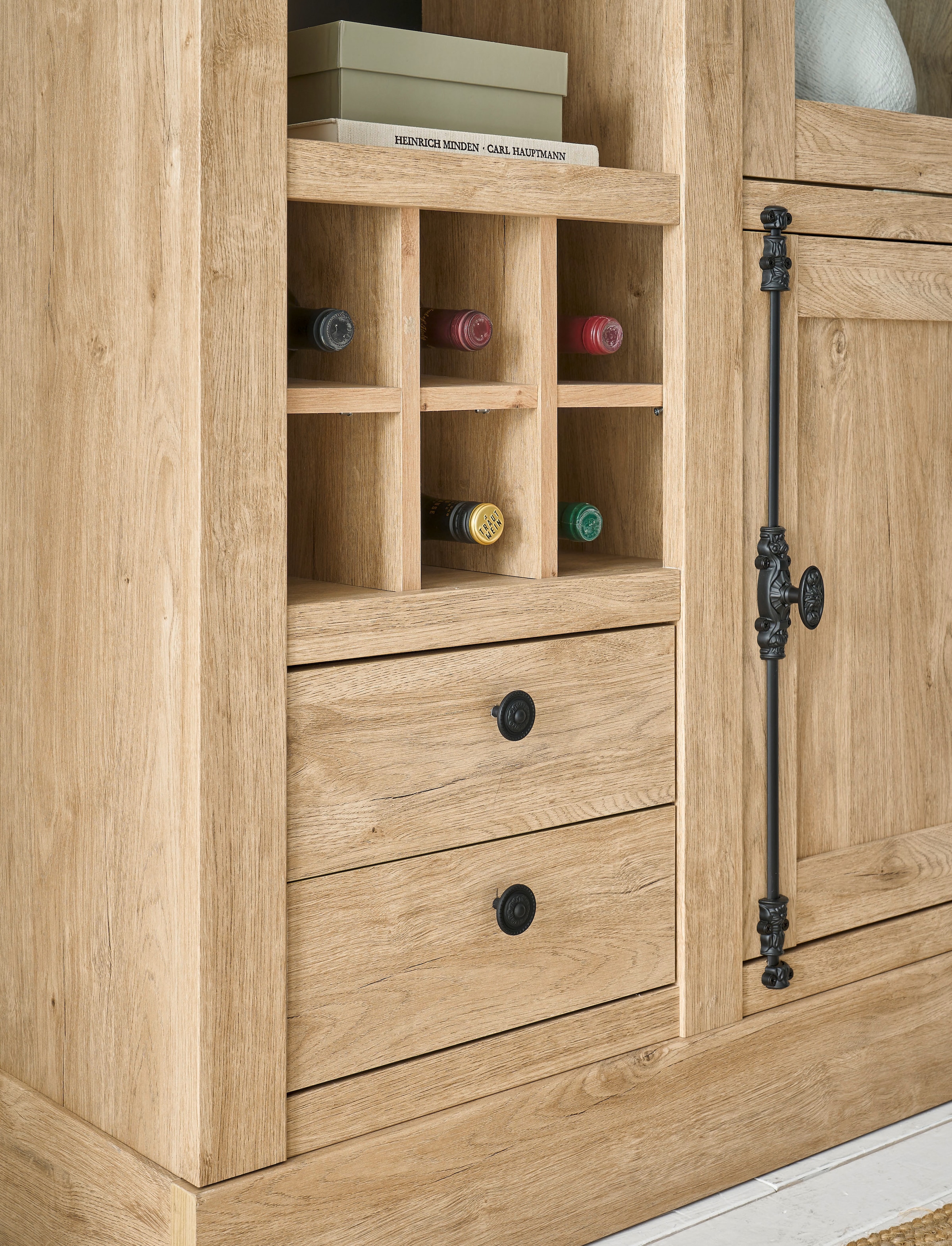 Home affaire Wohnwand »Cornwall, Anbauwand im Landhausstil, Wohnzimmer-Set, in Eiche Dekor« Set, 3 Stk. tlg.