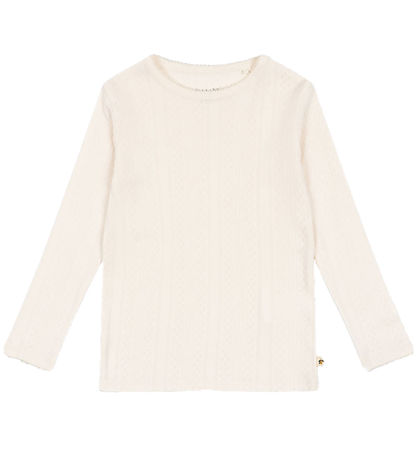 Konges Sløjd Bluse - Minna - Antique White m. Lochmuster