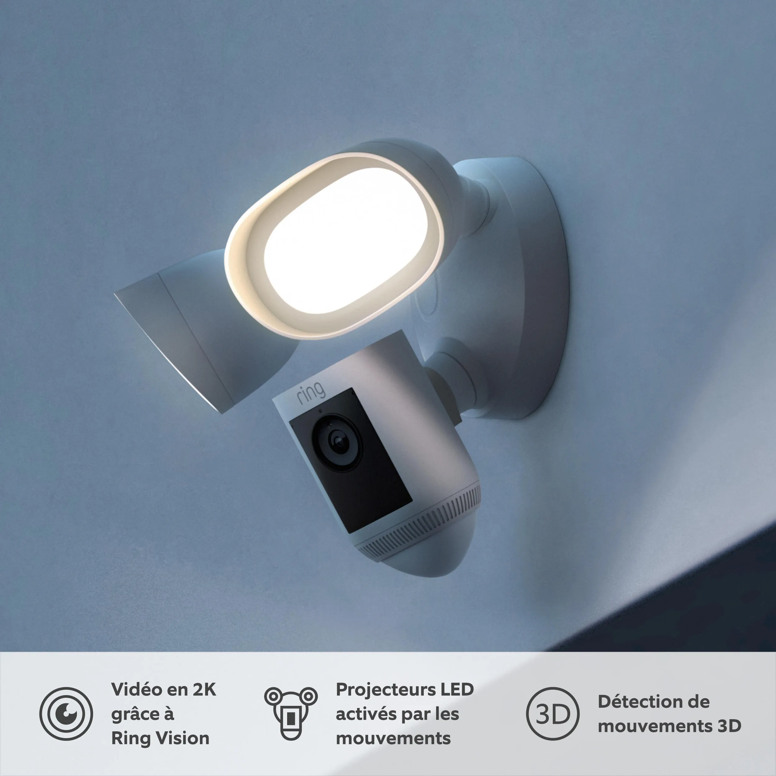 Ring Floodlight Cam Wired Pro Blanc Caméra de surveillance