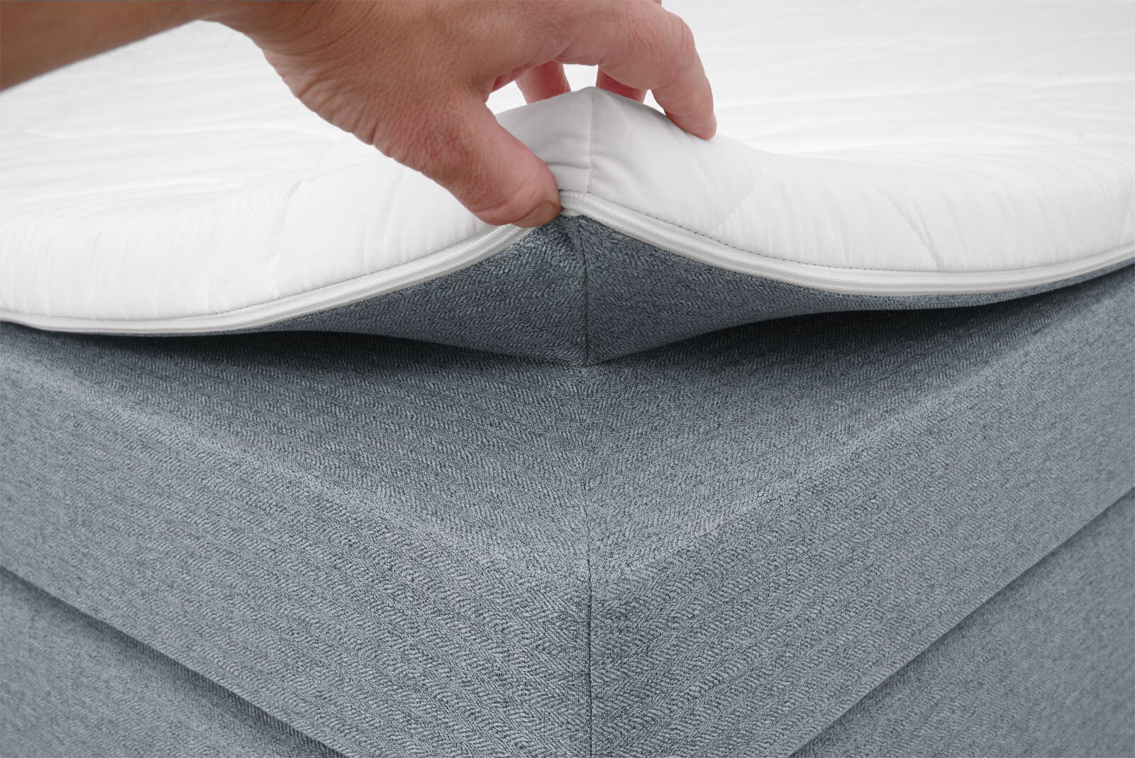Boxspringbett Wien Stoff Grau 140x200cm