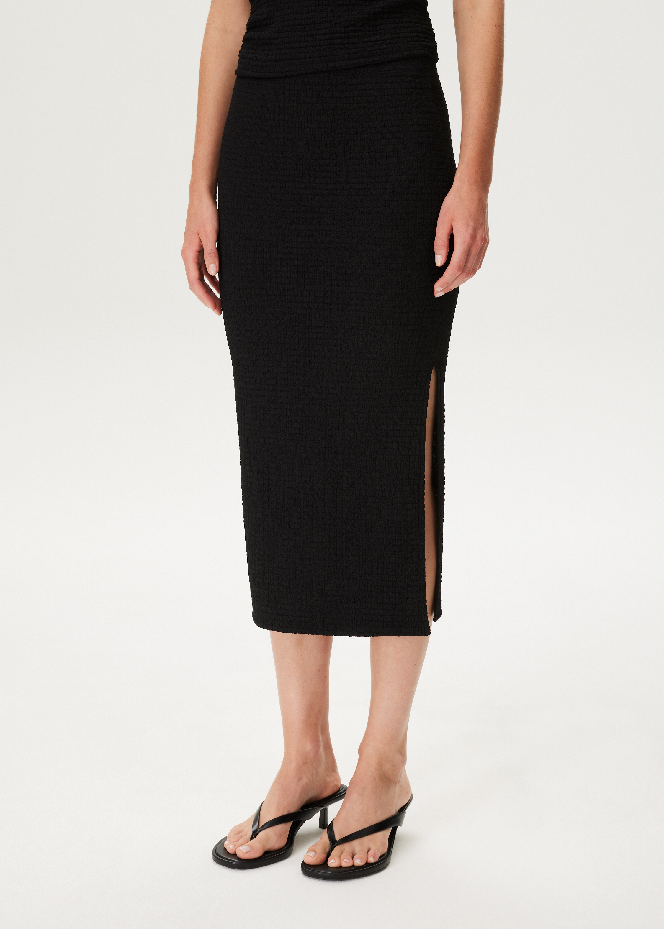 Midi rok met bubbelstructuur