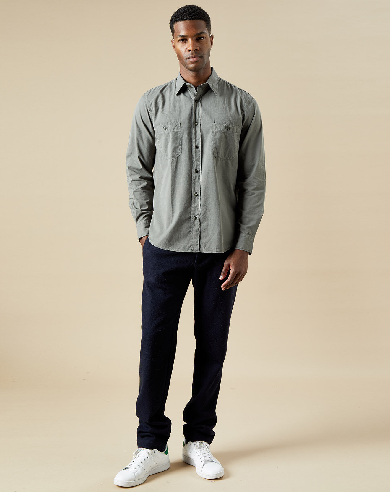 Hartford Chemise regular Pocket Pat military