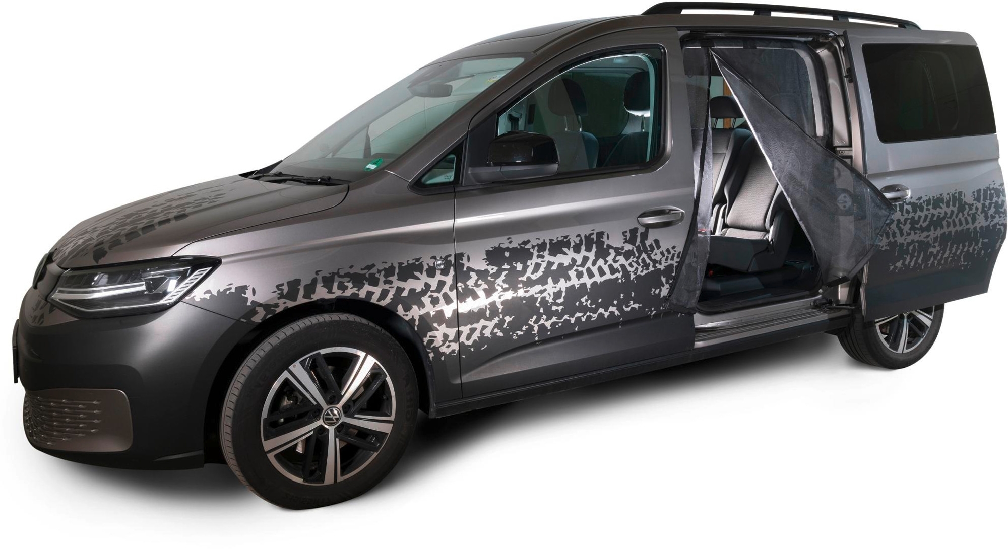 Mayr Van Schiebetürenmoskitonetz mit Reißverschluss für Caddy V (kurz)/ Connect (kurz) mit  Maschenweite Fine-mesh  für Fahrerseite links