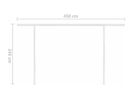 Auvent automatique rétractable avec poteaux 4,5x3,5 m Crème