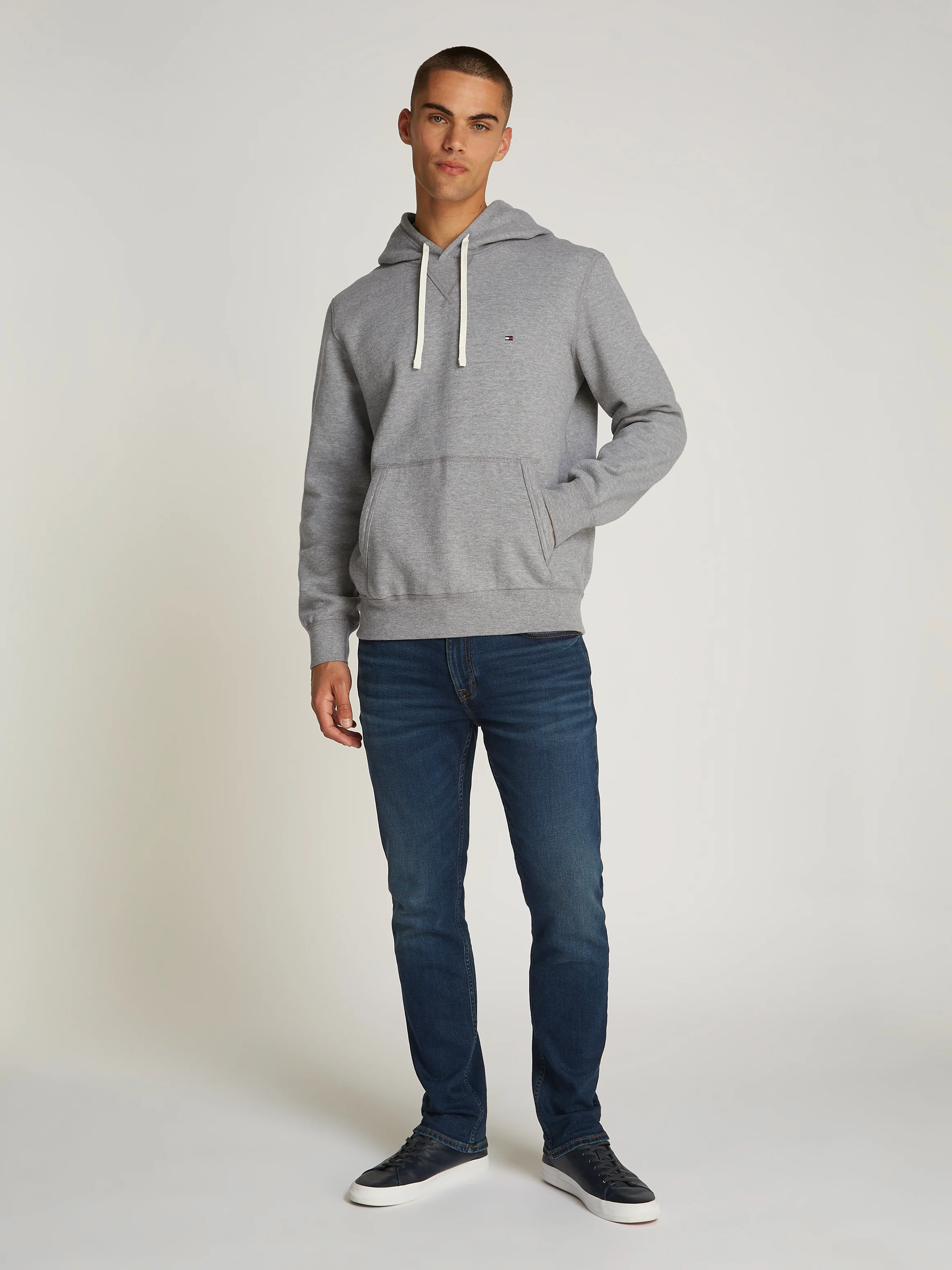 Sweat col rond en coton mélangé | Gris