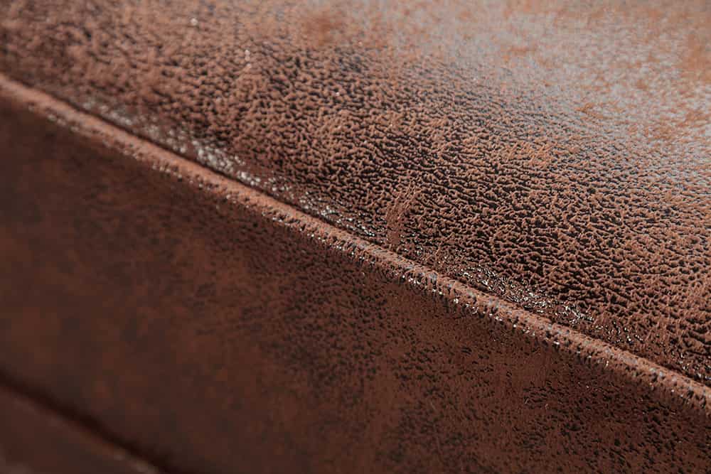 Design Ecksofa CHESTERFIELD 270cm antik braun Microfaser Federkern Ottomane links Vintage