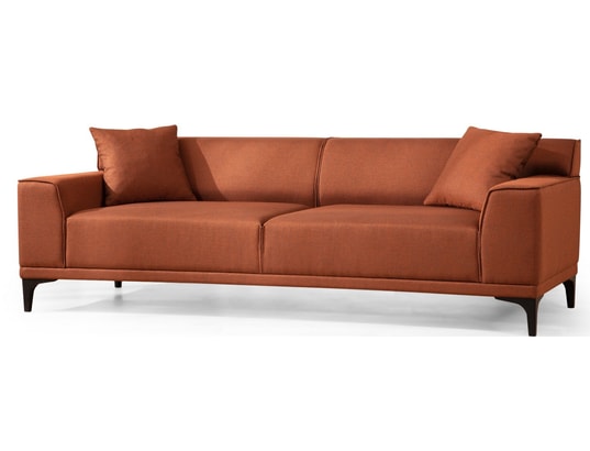 CONCEPT1 - Canapé tissu Petra 3 places orange 215 x 86 x h87