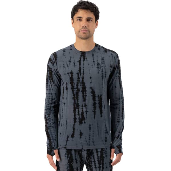 T-shirt thermique MONS ROYALE CASCADE MERINO FLEX 200 LS GARMENT DYED-GREY TIE DYE