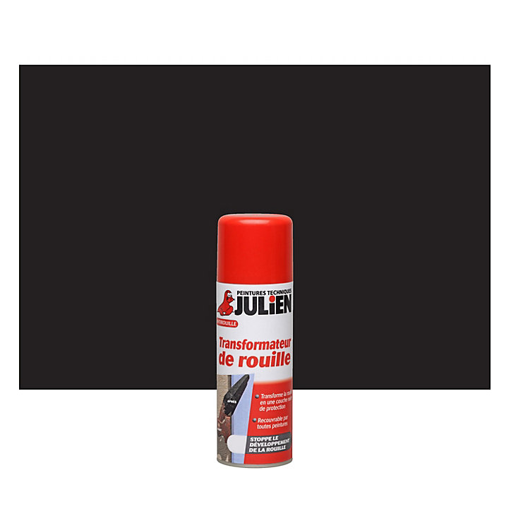 Aérosol extérieur Stop'Rouille transformateur de rouille Julien satin noir 200ml