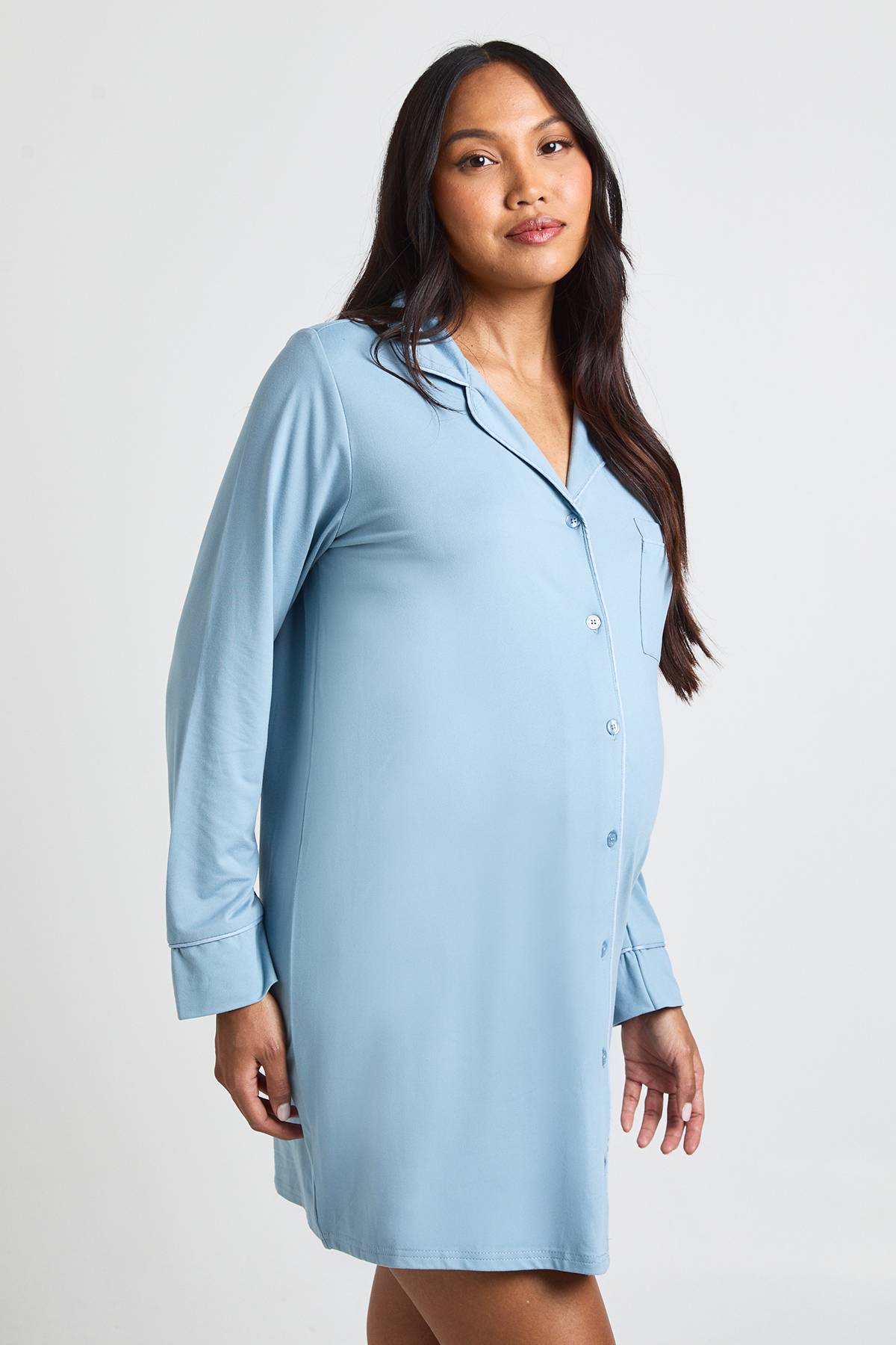 boohoo Chemise De Nuit De Maternité À Détails Passepoilés