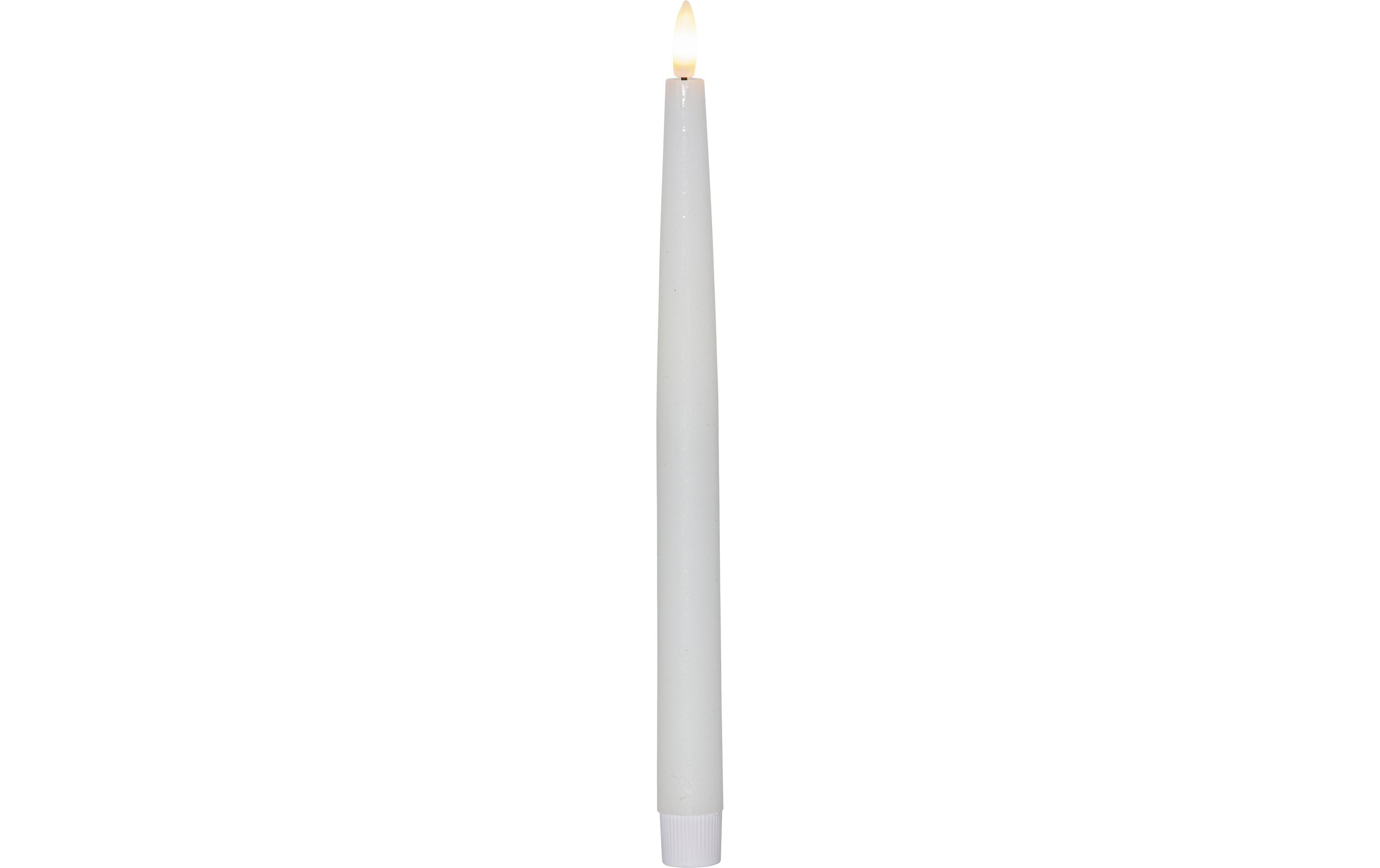 LED-Stabkerzen Set Dinner Flamme Ø 2.2x28.6 cm, Weiss, 4 StkLED Kerzen mit Fernbedienung
