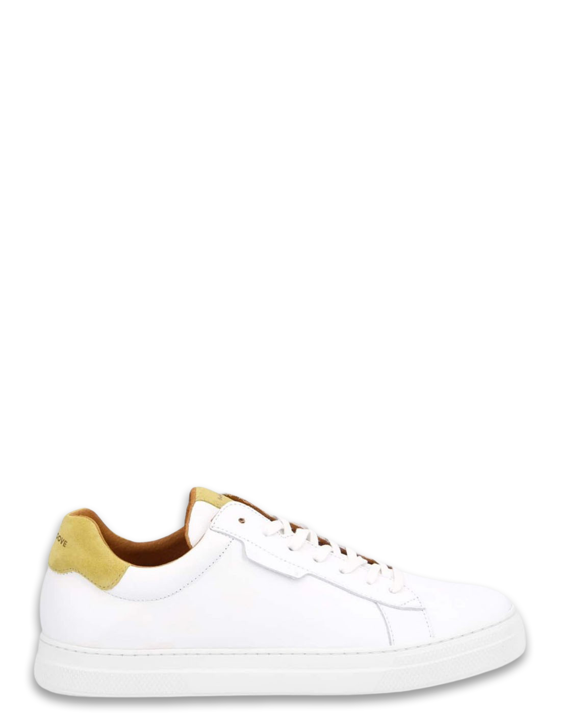 schmoove Baskets de ville homme spark clay cuir blanc/jaune