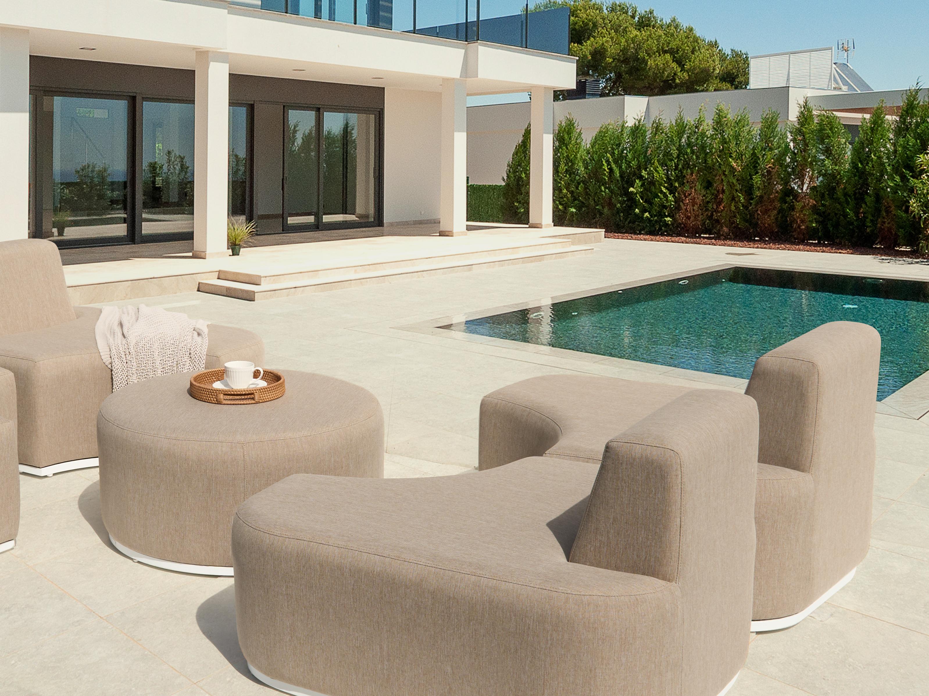 Loungeset met tafel 2-zits FABRO Stof Beige