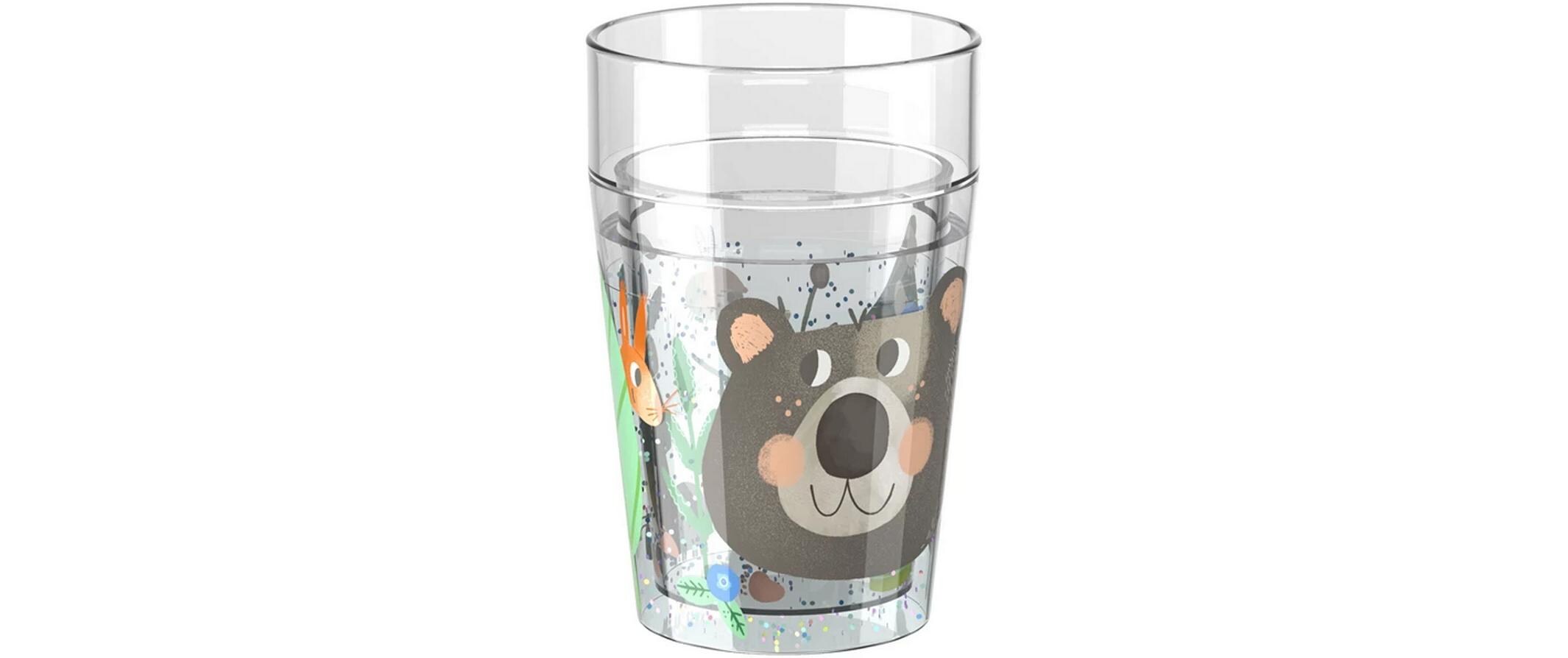 Glitzerbecher Wald MehrfarbigKinderbecher mit Glitzereffekt