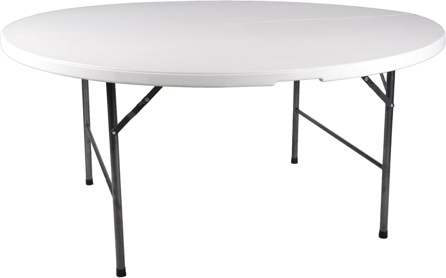 Nexos Trading Klapptisch rund 160 cm x 75 cm klappbar weiß Gartentisch Partytisch bis 8 Personen 20 kg pflegeleicht robust