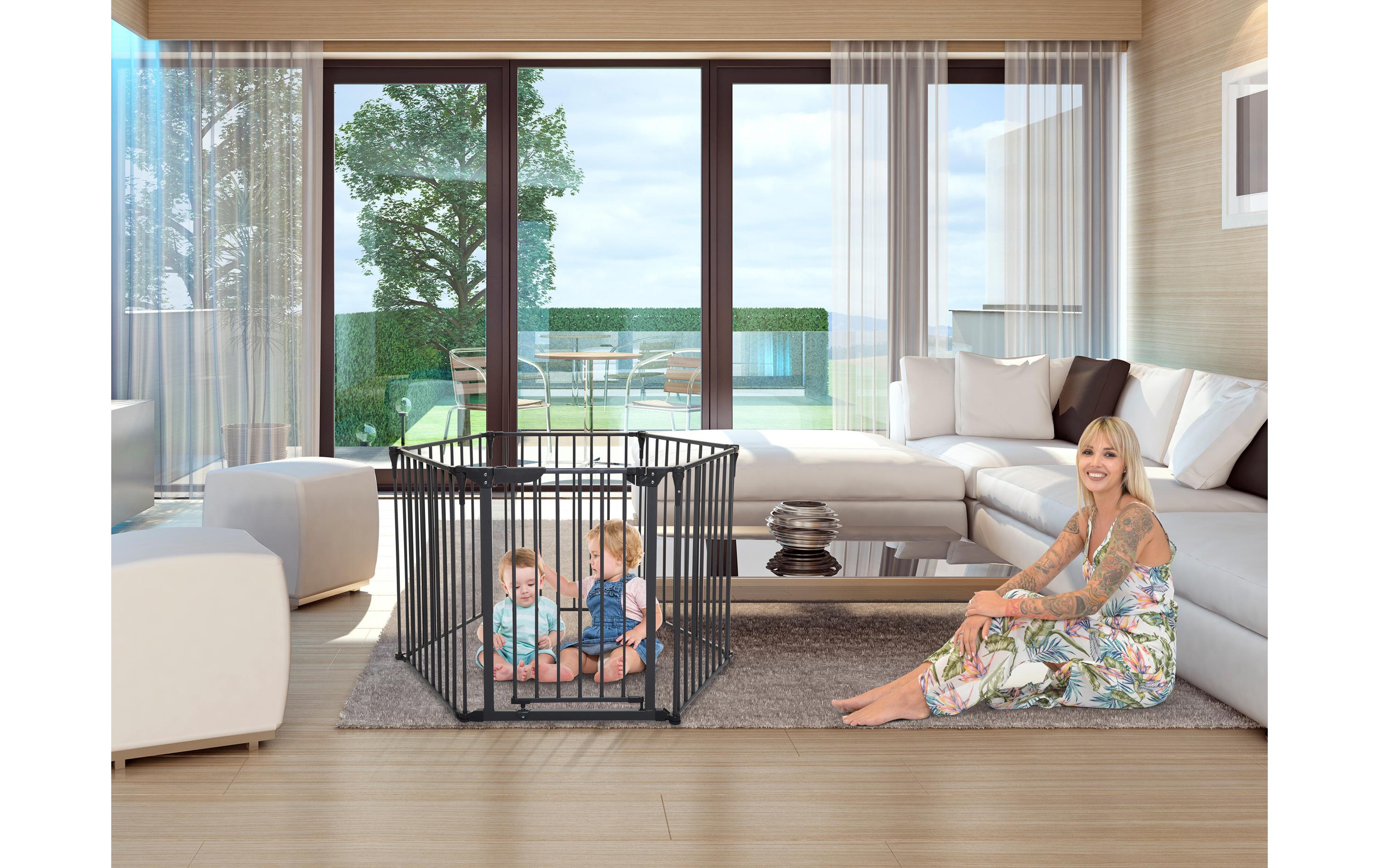 Laufgitter Royale Converta Charcoal 3-in-1<br>Metall Laufgitter breite Barriere/Kaminschutz