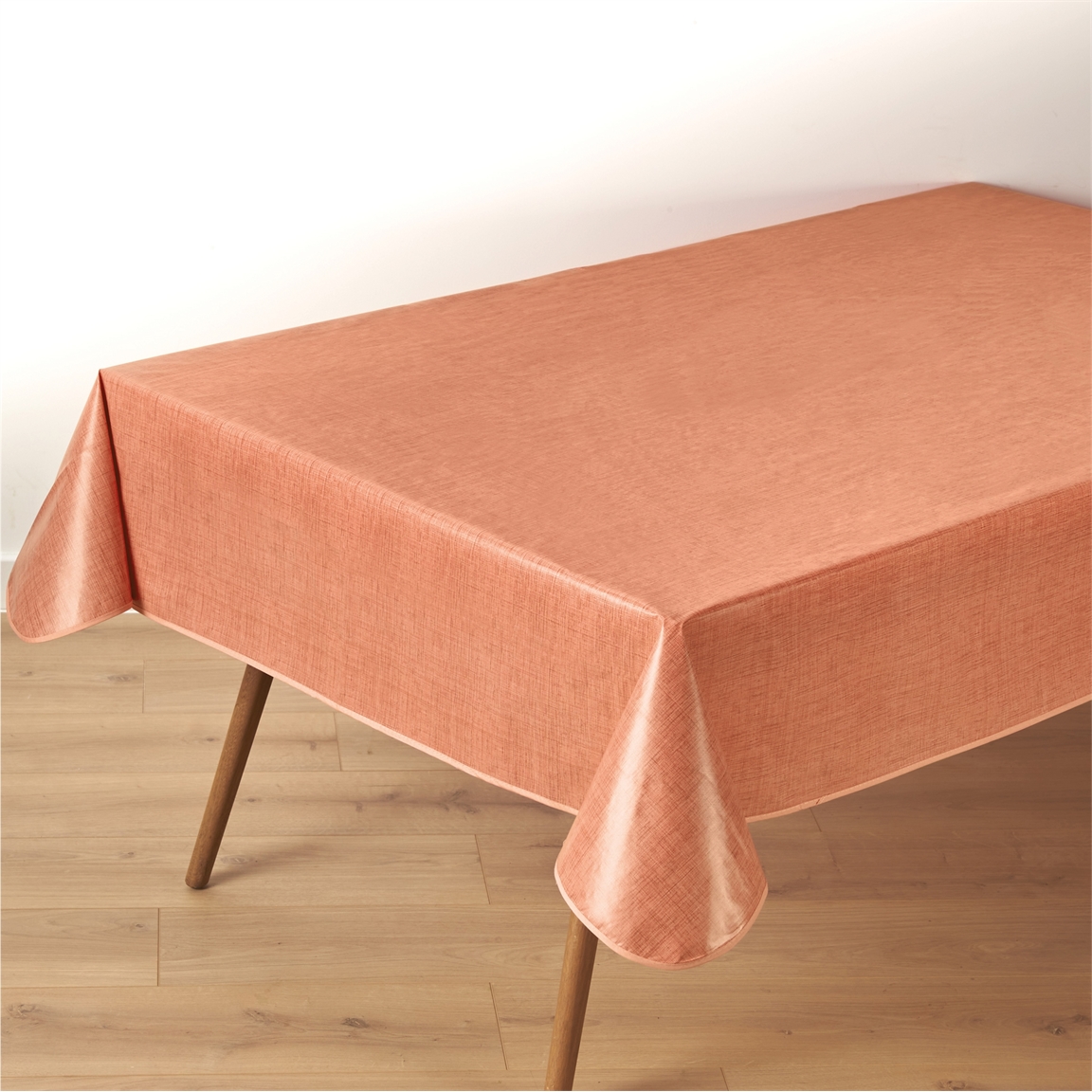 Nappe cirée effet tissage Potiron rectangle 140X200 cm