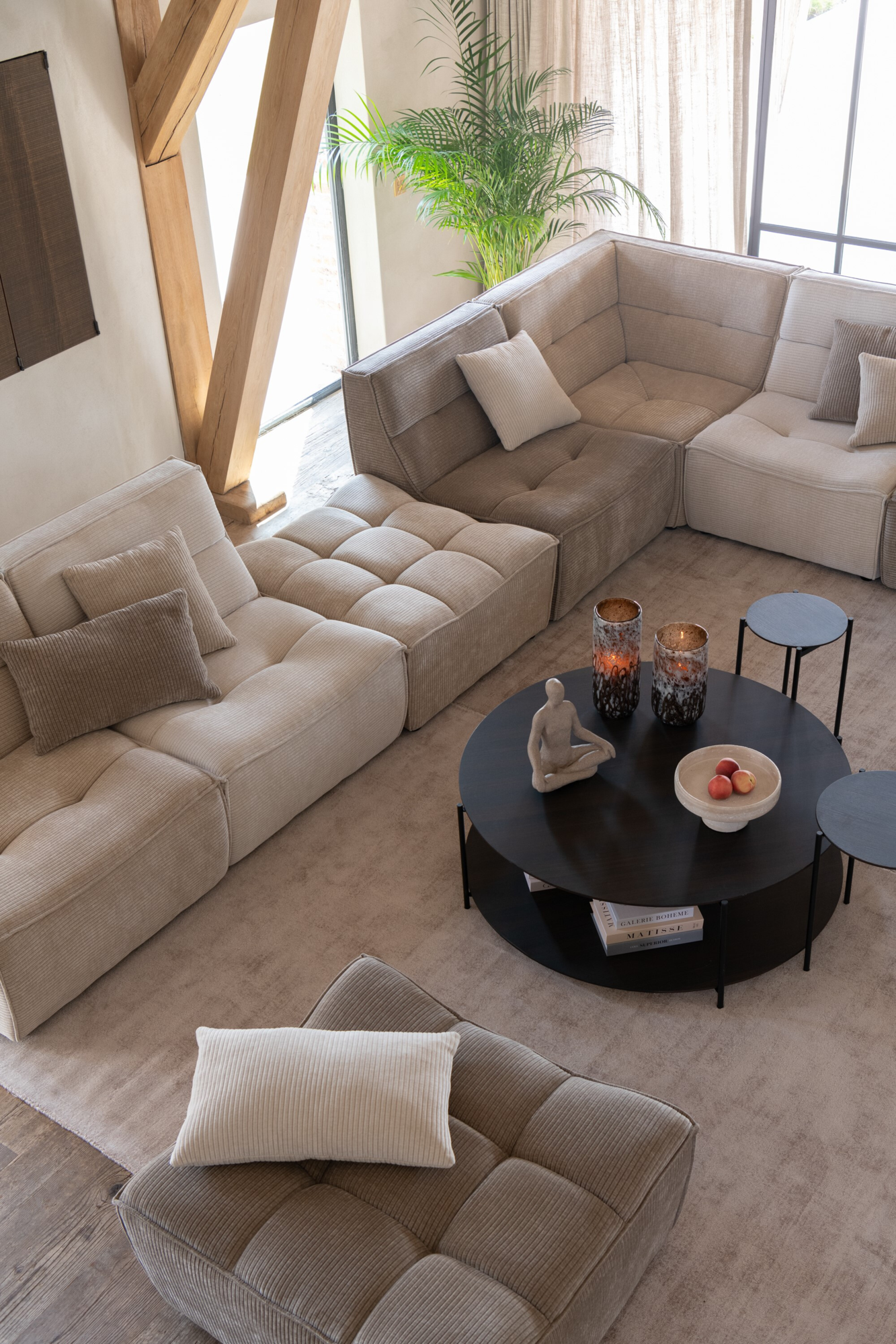 Hoekelement Grid Taupe