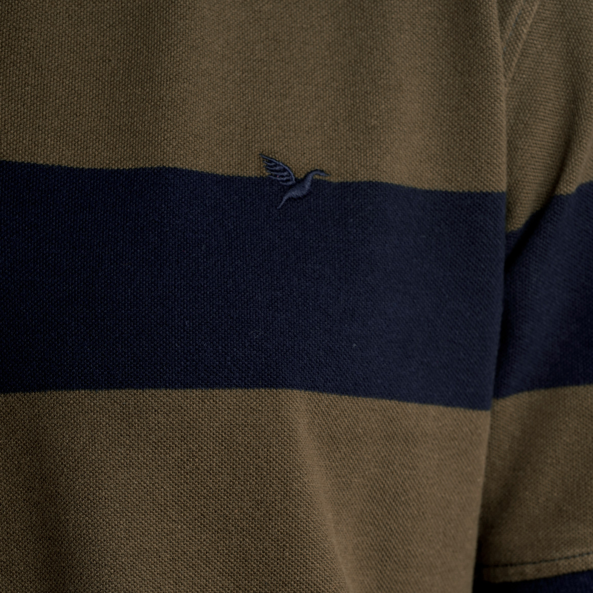 Jonas Nielsen Herren Poloshirt mit Streifen oliv / dunkelblau