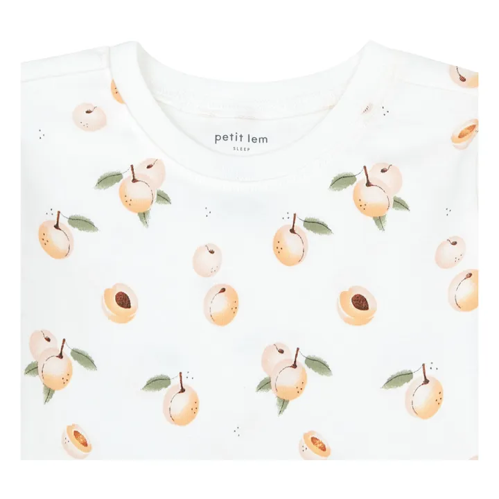 Petit Lem Pyjama Manches Courtes Coton Bio Pêches | Ecru