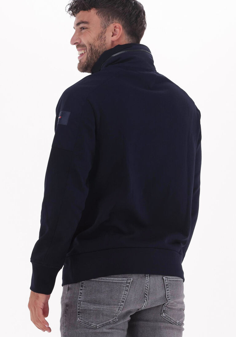 TOMMY HILFIGER donkerblauwe tommy hilfiger sweater cotton touch mix media