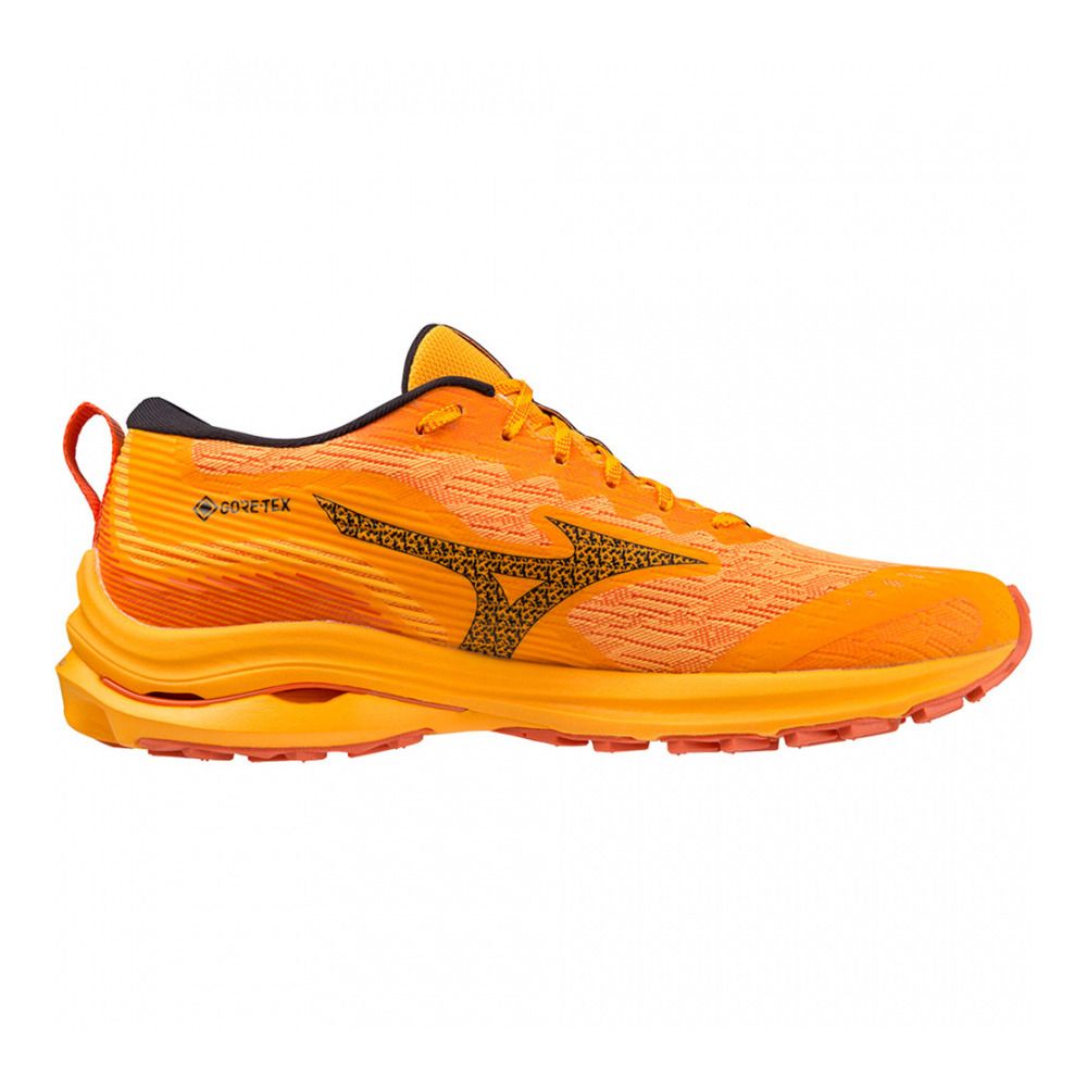 Mizuno WAVE RIDER GTX - Chaussures trail Homme zinnia/tigerlily/black