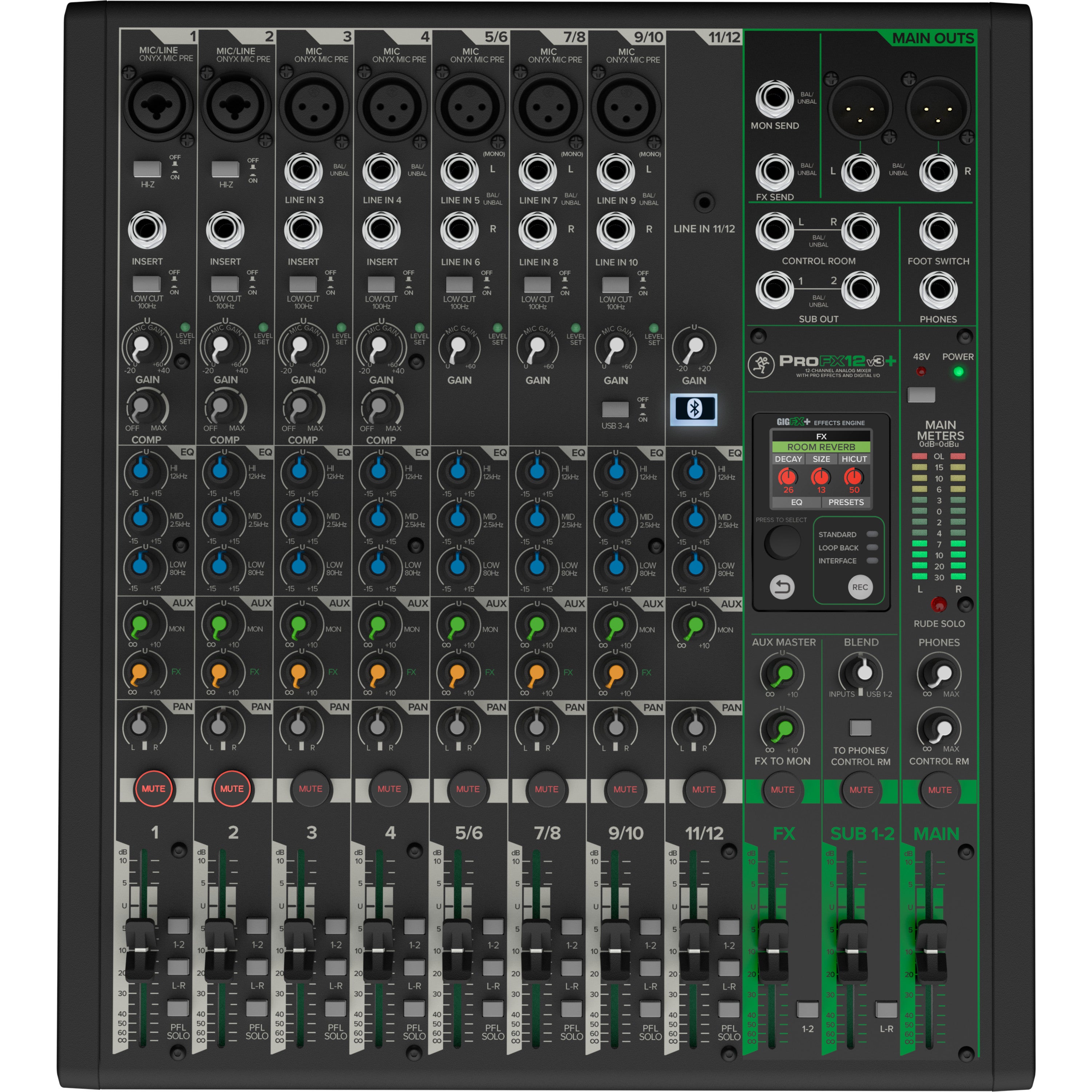 Mackie ProFX12v3+ FX-mixer met USB-interface