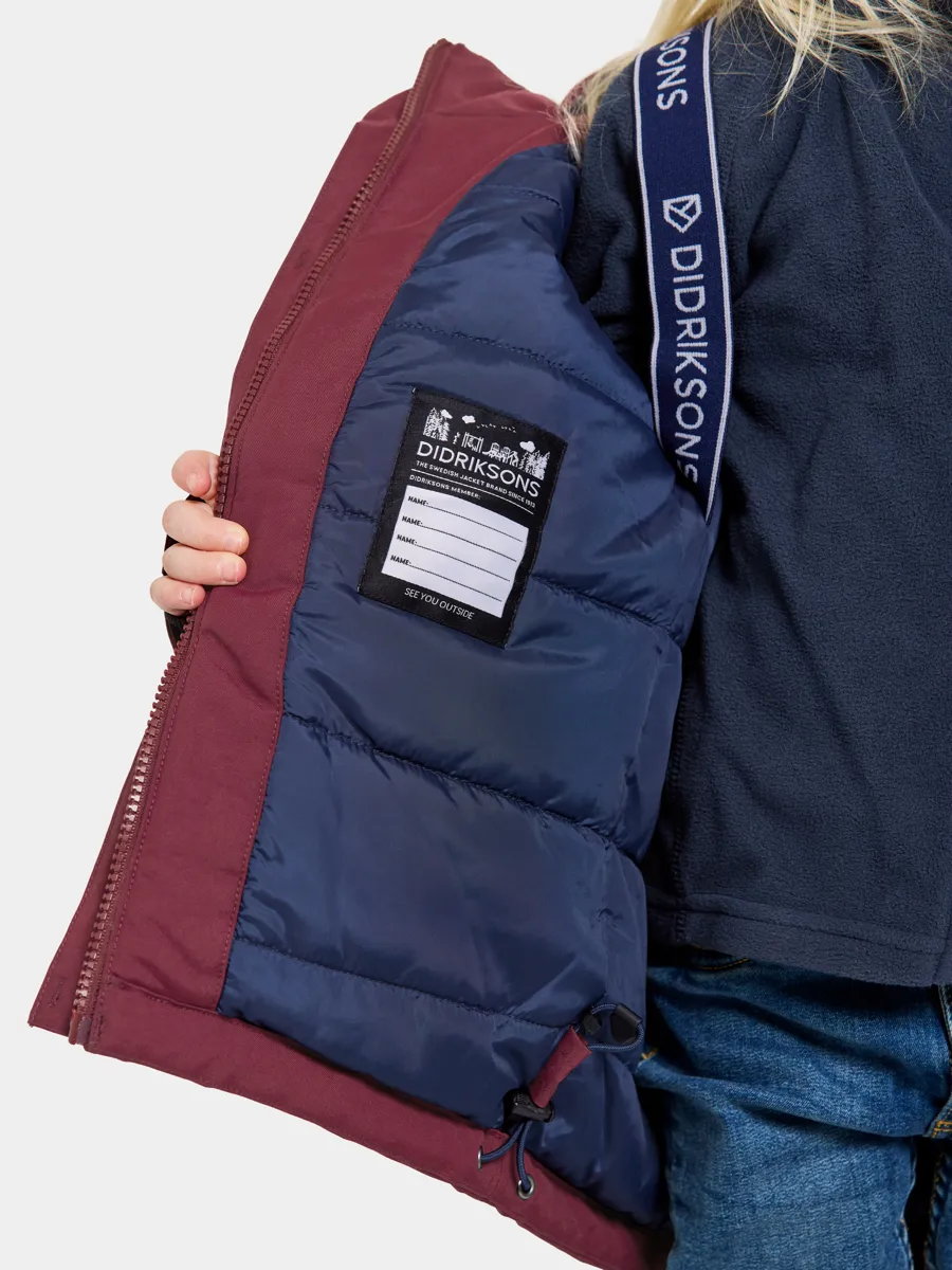 Didriksons Kids' Bjärven Parka 3 Rusty Wine