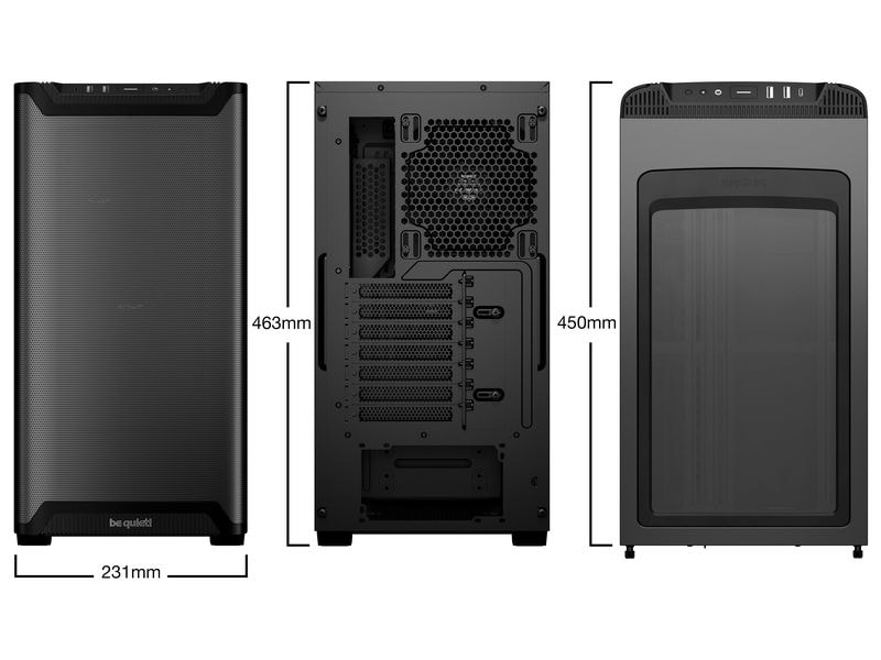 be quiet! PC-Gehäuse Pure Base 501 Airflow Window Schwarz Vielseitiges ATX-Gehäuse mit Seitenfenster