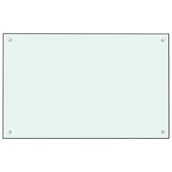 vidaXL Kjøkkenplate hvit 80x50 cm herdet glass