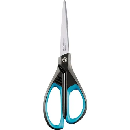 Maped Schere Essentials Soft asymmetrisch, 21 cm, schwarz/blau