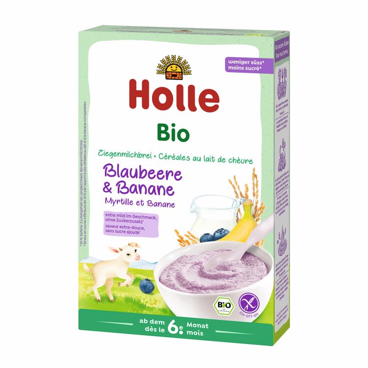 HOLLE Milchbrei aus Ziegenmilch Blaubeere und Banane Bio 200 g