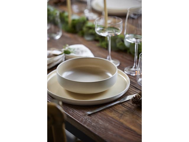 Studio Round Middagstallerken Matte white/Matte sand