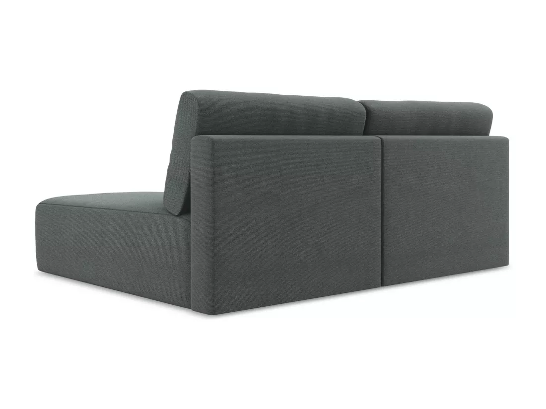 Canapé d’angle 3 places droit sans accoudoir convertible en Strukturstoff - gris - KONA