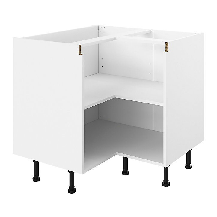 Caisson bas d'angle de cuisine blanc L. 93 cm Caraway Innovo GoodHome
