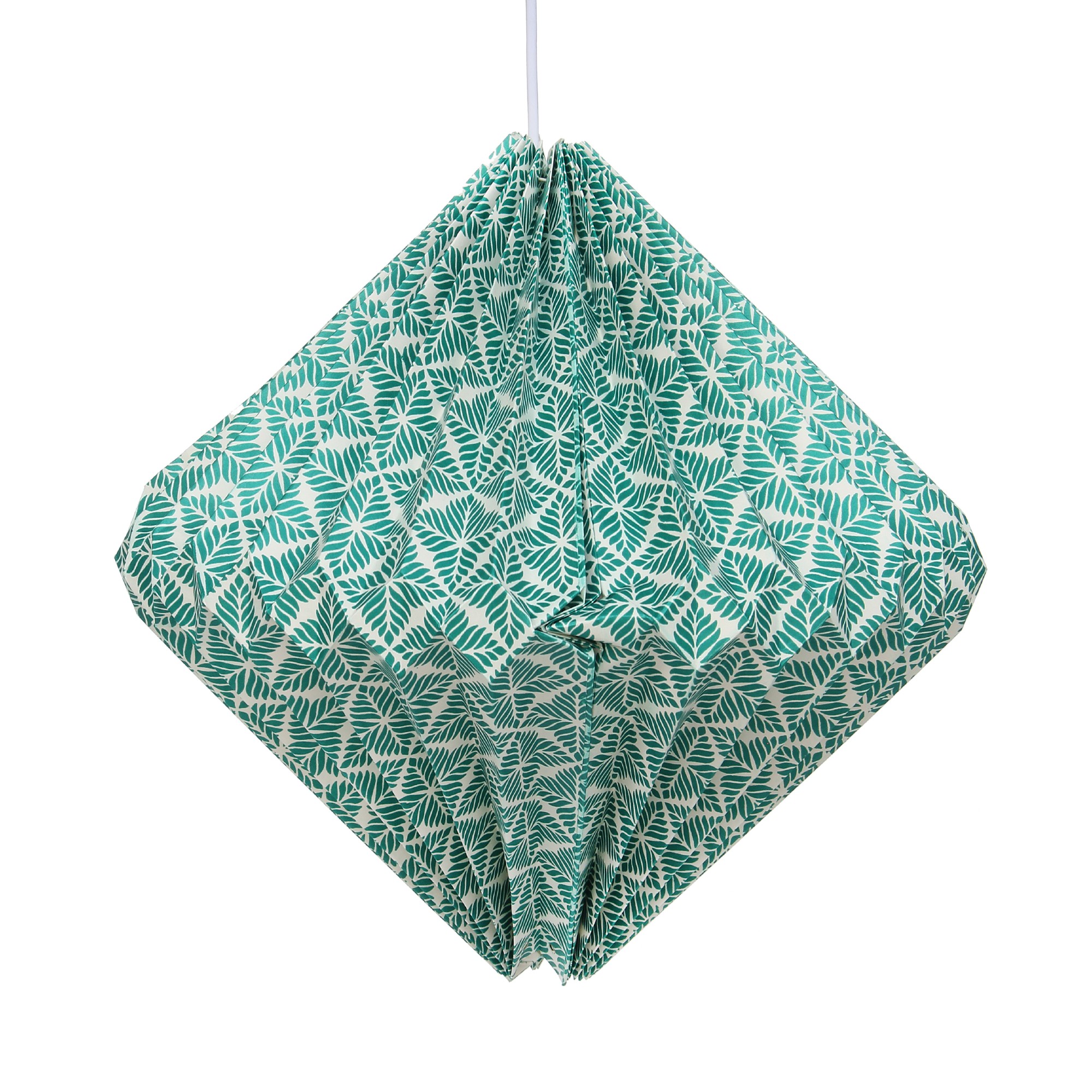 Papierlampe, türkis, weiß, Ø 52 cm, H 38 cm von fischer's lagerhaus