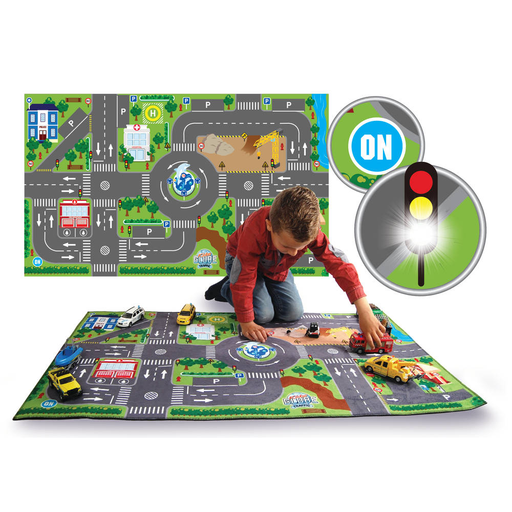 Kids Globe verkeerskleed met LED verkeerslichten - 72 x 120 cm