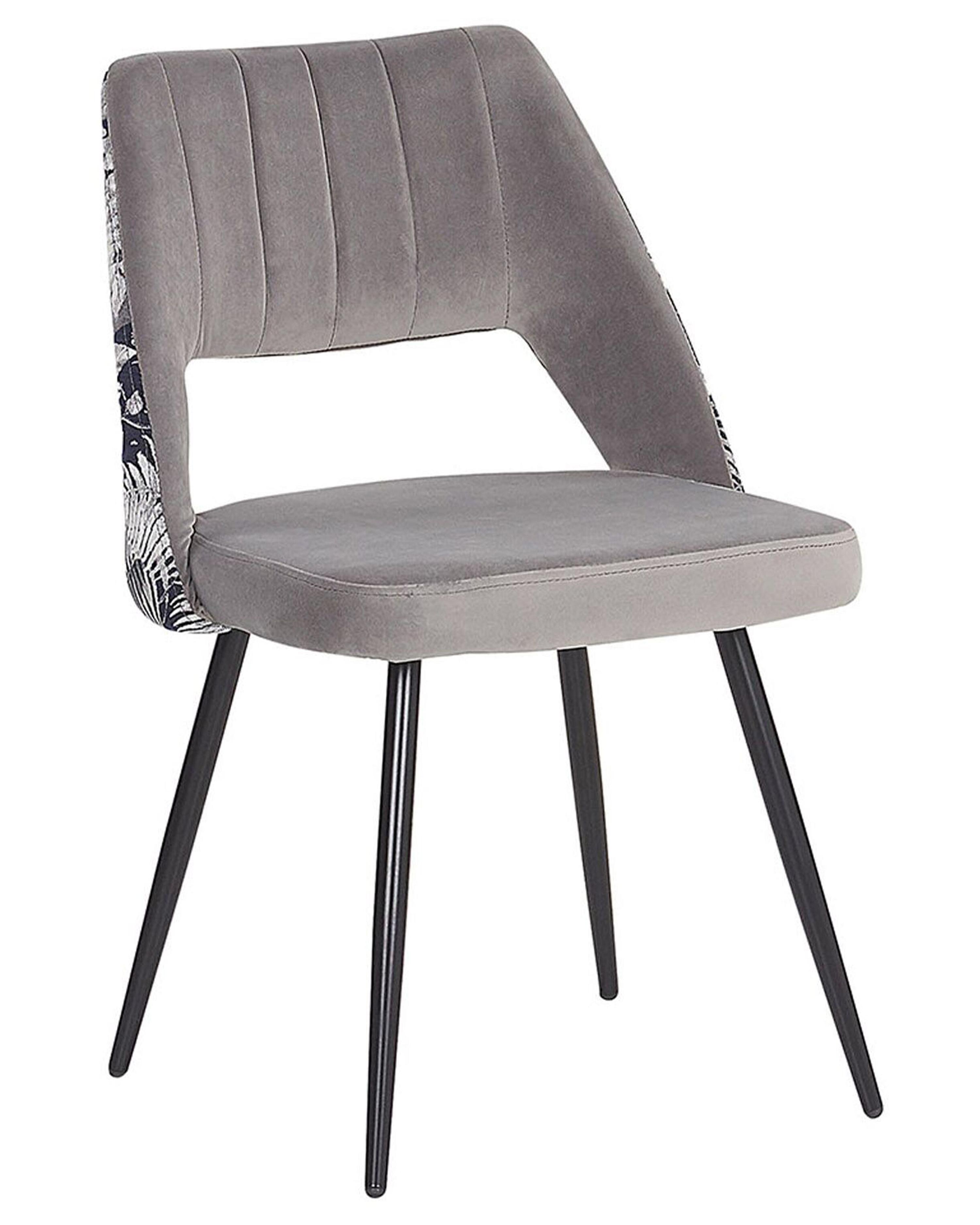 Set van 2 eetkamerstoelen ANSLEY Fluweel Grijs