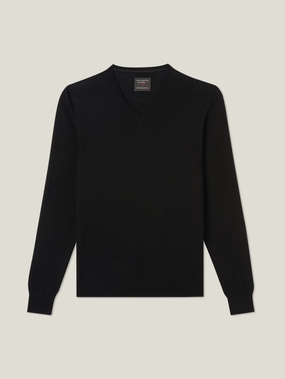 Pull col V en laine mérinos