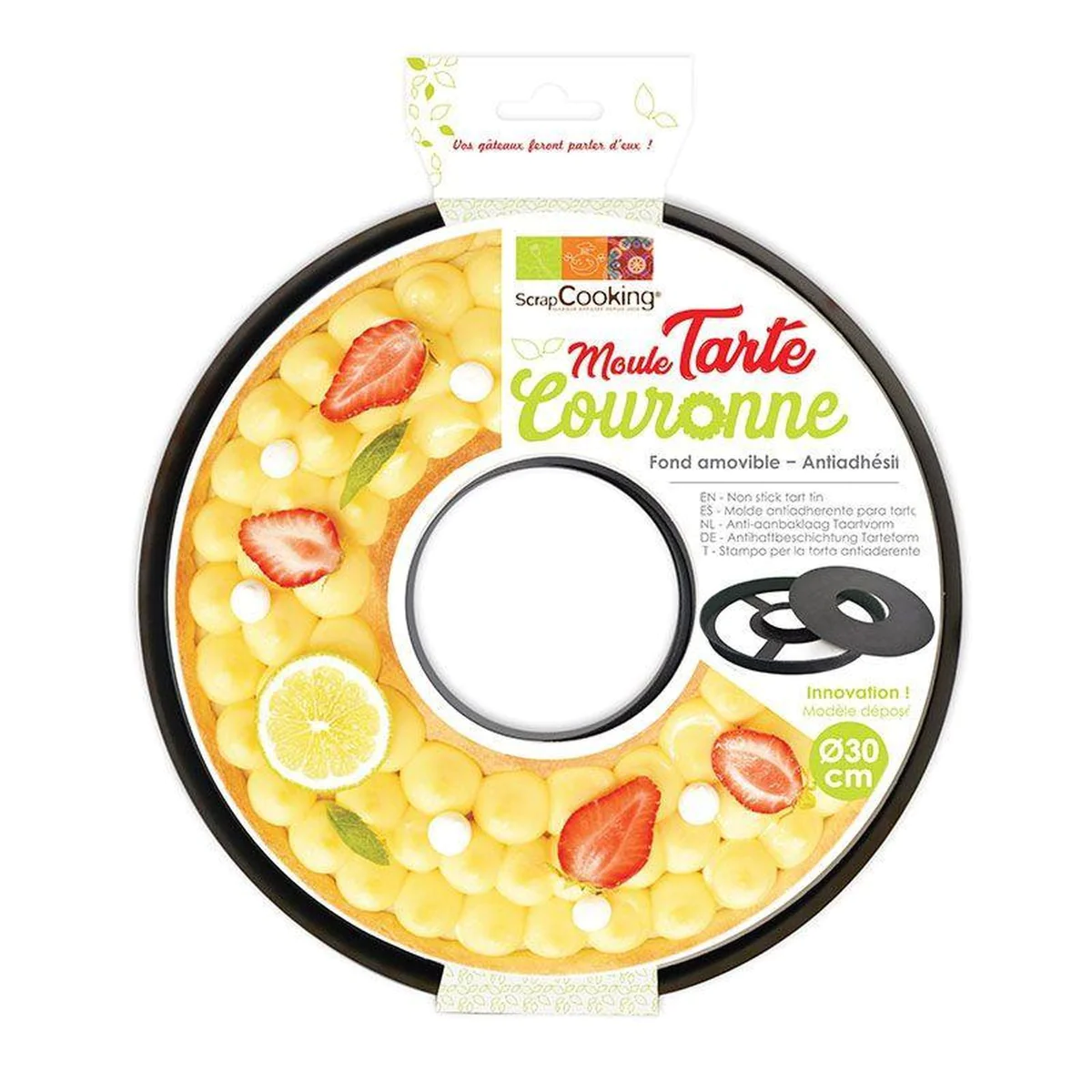 2 moules à tarte couronne Ø 30 cm Scrapcooking
